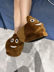 Тапочки кигуруми какашки Kigurumi Домашние Коричневые Плюшевые Детские тканевые 28-33