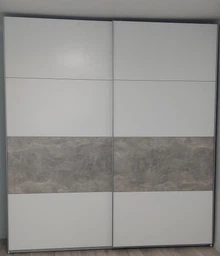 Шафа-купе двохдверна Doros G-Caiser 220х60х240 см Білий/Бетон (DRS-011006) фото від покупців 1