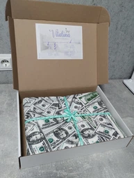 Комплект постільної білизни Полуторний бязь голд люкс 150х220 см Долари фото від покупців 2