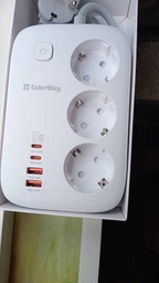 Сетевой фильтр-удлинитель ColorWay 3 розетки/4USB GaN3 Pro PD (2USB-A + 2 TYPE-C) (65W) 2 м White (CW-CHE34PDW) фото от покупателей 4