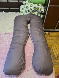 Подушка для беременных и отдыха Sleepingg U-Shape формы Антиаллергенное волокно с наволочкой и молнией Беж (4820227283460) фото от покупателей 4
