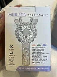 Портативный ручной вентилятор handy mini fan с аккумулятором 18650, черный со складной ручкой фото от покупателей 5
