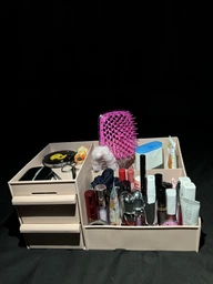 Органайзер/подставка для косметики настольный с выдвижными ящиками Cosmetics Organizer розовый (СО-28997) фото от покупателей 5