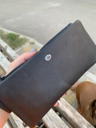 Кошелек-клатч из кожи с карманом для мобильного ST Leather 19315 Красный фото от покупателей 1