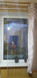Гирлянда из 10мм акриловых бусин кристаллов на нити прозрачные (бобина ≈30м)