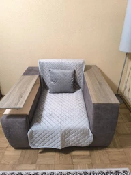 Покрывало-накидка Руно VeLour Серое 160х90 см Двустороннее Велюровое (Р16090.55_Grey) фото от покупателей 5