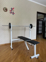 Скамья для жима регулируемая и стойки под штангу Белая Hardcore GYM (А094-Б) до 250 кг фото от покупателей 2
