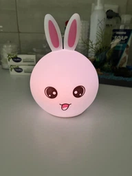 Дитячий нічник силіконовий Кролик Rabbit-Lamp нічна LED лампа на акумуляторі 5 кольорів підсвічування біло-рожевий фото від покупців 9