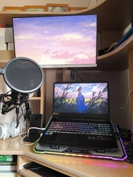Підставка для ноутбука з охолодженням VHG K15 з USB хабом, RGB-підсвічуванням та підставкою для телефона, Laptop Cooling Pad, Silver фото от покупателей 3