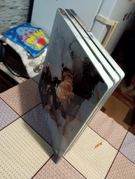 Виниловая наклейка на Playstation 4 Pro консоль и контроллер фиолетовый черный мрамор, арт.700453 фото от покупателей 2