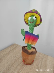 Танцующий кактус поющий с подсветкой Dancing Cactus TikTok игрушка Повторюшка кактус зеленый (L02) фото от покупателей 6
