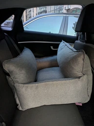 Автокресло сумка-переноска лежак для собак животных автомобильная переноска 65 х 53 см съемный чехол Розовый фото от покупателей 1