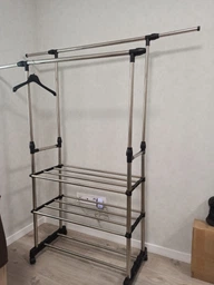 Вішалка для одягу подвійна телескопічна Double Pole фото від покупців 3