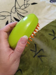 Паровая щетка расческа для вычесывания шерсти котов 3 в 1 Steamy Cat Brush Зеленая фото от покупателей 17