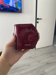Кошелек женский кожаный Kafa с блокировкой RFID-сигналов, красный (AE1869 croco) фото от покупателей 1