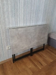 Стіл розкладний Моріс Ferrum-decor 750x1000x600 Чорний метал ДСП Кашемір 16 мм (MORI1013) фото від покупців 1