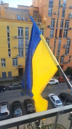 Прапор України державний, великий Smart, стрейч-атлас 90 х 141 см синьо-жовтий, кишеня під древко фото від покупців 2