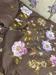 Комплект постільної білизни Moon&Star Микросатин Premium «Floral Mocha» полуторний 143х210 наволочки 2х40х60 (MS-820005020) фото від покупців 2