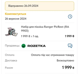 Набор для пикника Ranger Pic Rest НВ4-605; 4-е персоны. Туристическая посуда Рейнджер RA 9903.