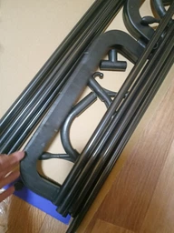 Вішалка підлогова Double FloorHanger для одягу, з полицями для взуття і з гачками, розкладна, чорна фото від покупців 6
