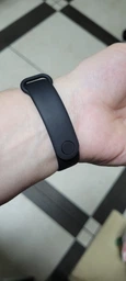 Ремінець силіконовий Original Design для фітнес браслета Xiaomi Mi Band 5, Mi Band 6, чорний з металевою кнопкою (mrk6149) фото від покупців 1