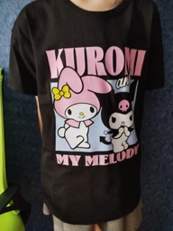 Детская футболка для девочки Спиногрыз Kuromi and My Melody 10-00739 134 см Черная (ROZ6501019638)