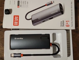 USB-хаб ColorWay USB-C - 3xUSB-A 3.0 HDMI 4K RJ-45 USB-C PD 100W Dark Grey (CW-HUB02)