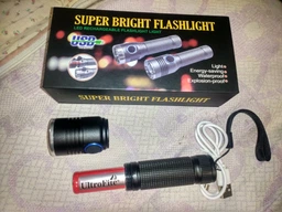 Фонарик ручной Bailong R842 CREE T6, Zoom, 3 режима, алюминий, аккумулятор, USB, 126х30х24