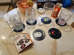 Подставки под кружки и бокалы в виде грампластинок Anex Vinyl Coasters 6 шт фото от покупателей 3