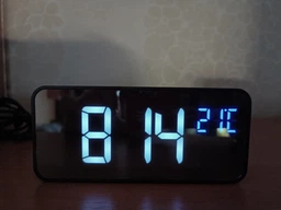 Часы настольные электронные зеркальные Losso Premium (BT) с LED подсветкой и термометром (белые), будильник фото от покупателей 17