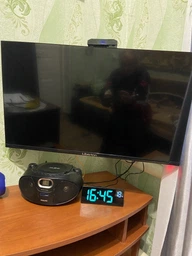 Цифровий світлодіодний настільний годинник DS-6631, 2 будильники, термометр, корпус чорний, колір індикації оранжевый фото от покупателей 2