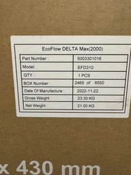 Зарядная станция EcoFlow DELTA Max 2000 / 2400 Вт / 2016 Вт⋅ч / Li-ion (DELTA2000-EU) фото от покупателей 1
