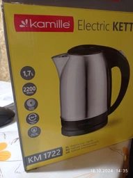 Электрочайник металлический Kamille KM-1722 1,7 л 1850-2200 Вт серебристый из нержавеющей стали для офиса и дома фото от покупателей 1