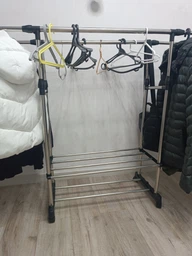Вішалка для одягу подвійна телескопічна Double Pole