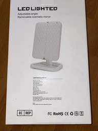 Косметичне дзеркало для макіяжу, з LED підсвіткою на 3 секції, складне, поворотне, Touch, біле