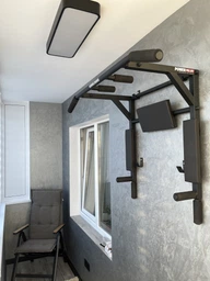 Турник брусья для дома PowerPullUp 4в1 c упором для пресса черный фото от покупателей 2