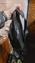Сумка слинг через плечо мужская из натуральной кожи Laras K101037 Black (ROZ6300004234) фото от покупателей 2