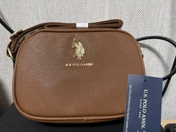 Сумка кросс-боди через плечо женская маленькая U.S. Polo Assn 27256658-AA00A Коричневая (786662014790_1159830929)