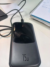 Повербанк BASEUS with lightning cable Qpow Digital Display 10000mAh |2USB/Type-C/Lightning, 3A, 15W|. Red фото від покупців 2