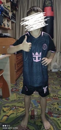 Форма футбольная детская Messi (Месси) 10 Интер Майями (Inter Miami) 2024, 22- 125-135, салатово-черная фото от покупателей 6