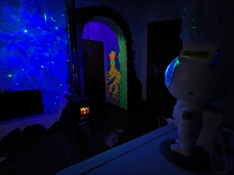 Ночник-Проектор звездного неба Астронавт Космонавт на луне Большой Лазерный светильник с пультом и таймером