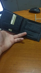 Мужской горизонтальный бумажник из натуральной кожи с монетницей ST Leather Черный (bg225fash53) фото от покупателей 2