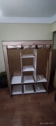 Складной каркасный тканевый текстильный шкаф на 3 секции Storage Wardrobe 88130 Синий (N-14) фото от покупателей 7