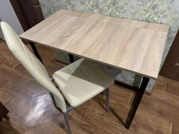 Стіл розкладний Моріс 900 Ferrum-decor 750x900x500 Чорний метал ДСП Дуб Сонома Трюфель 16 мм (MORI905) фото від покупців 2
