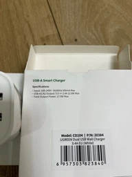 Мережевий зарядний пристрій Ugreen CD104 2xUSB 3.4A Charger (White)
