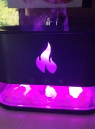 Увлажнитель воздуха аромадиффузор Flame Aroma Diffuser ночник cоляная лампа с имитацией пламени и резервуаром для эфирного масла black фото от покупателей 14
