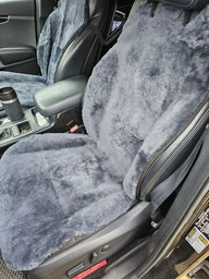 Автомобильный чехол из натуральной овечьей кожи MAXI Коричневый фото от покупателей 4