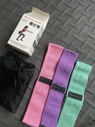 Резинки для фитнесса и спорта Fitness 3 шт тканевые резинки эспандеры для тренировки фото от покупателей 11