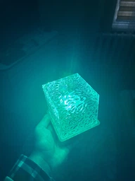 Ночник проектор КУБ с проекцией воды Настольная RGB лампа с эффектом водяной волны, с пультом и приложение LED светильник северного сияния Dynamic water Battery version STEEP Акрил фото от покупателей 10