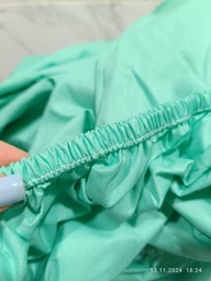 Простирадло на резинці Бязь Mint Maxy Ментоловий 120*200 висота 25 см фото від покупців 1